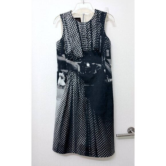 Akris Vivian Maier Camera Dress Black Gray Photo Realistic Trompe l'Oeil 10 - Picture 2 of 16
